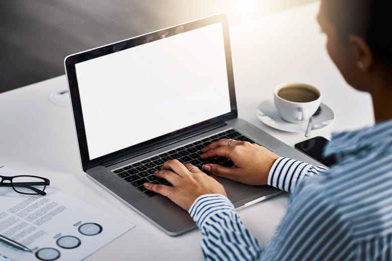 a person working on the laptop
