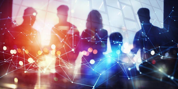 a group of people in a room