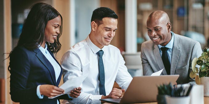 a few business people having a discussion