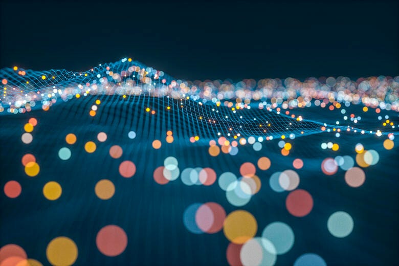 a city lit up at night