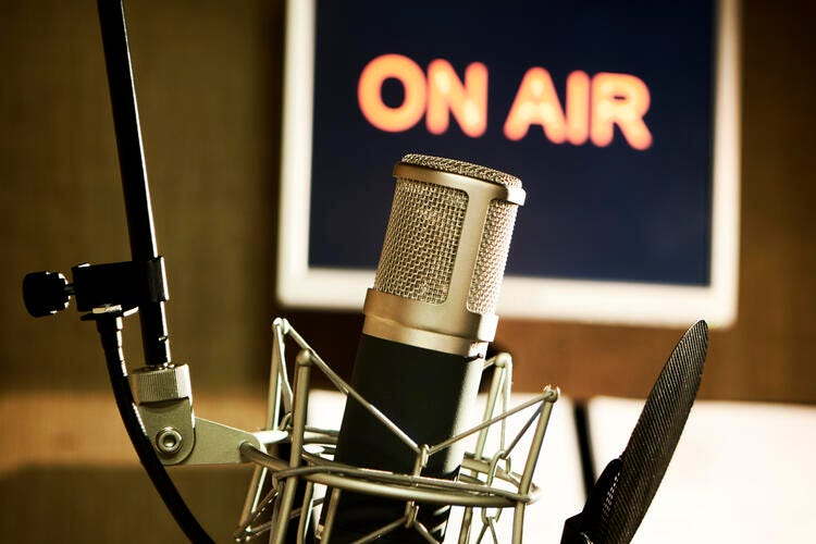 a microphone on a stand