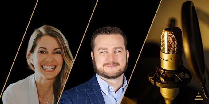 a man and woman standing next to each other and smiling