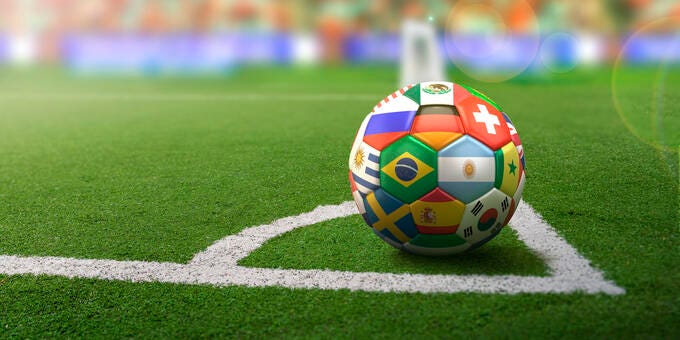 a football ball on a field