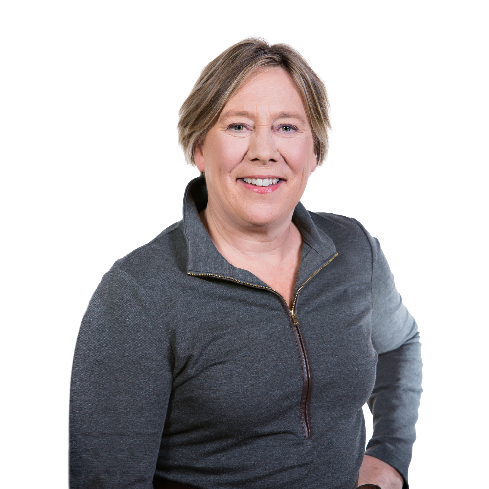 a person in a grey sweater