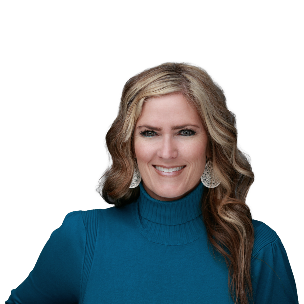 a woman with blonde hair